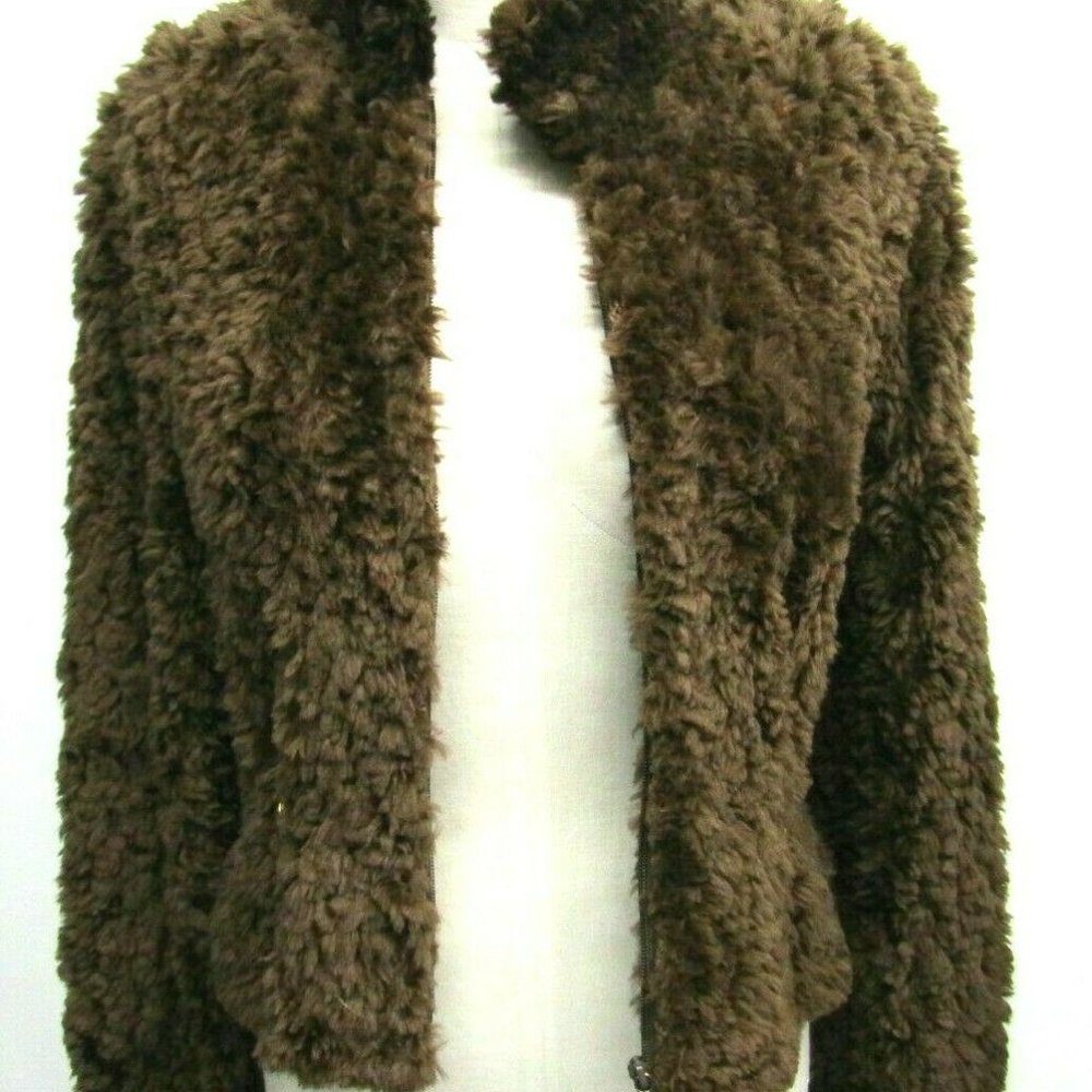 Gorgeous PAULA LISHMAN Cognac Beaver Knit Fur Zip - Picture 5 of 7